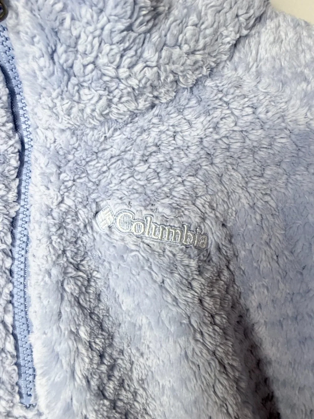 Columbia Youth Sherpa Pullover Size XL Sky Blue Cozy Winter Fall Half Zip (V)